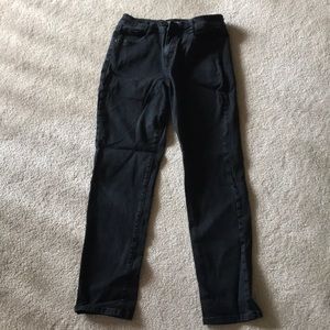 High rise black petite jeans